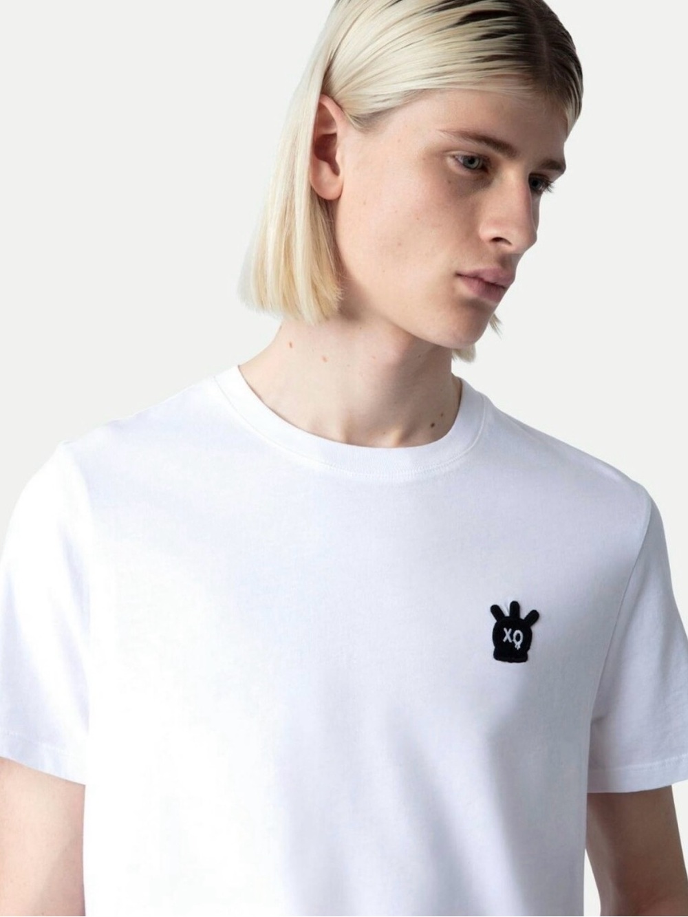 Zadig And Voltaire Tommy HC Scull XO White T Shirt Tee Top Mens Size Small